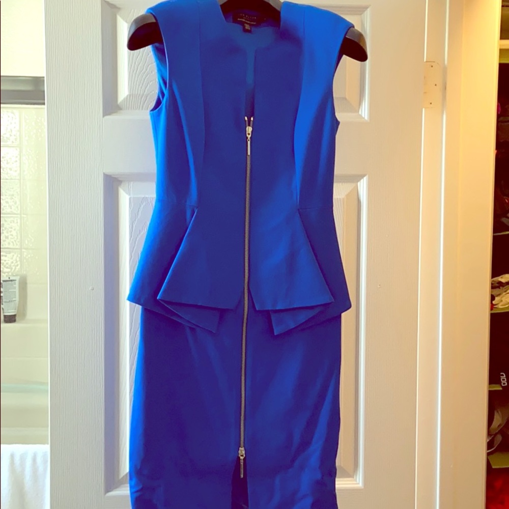 Ted Baker Electric Blue Zip Front Dress